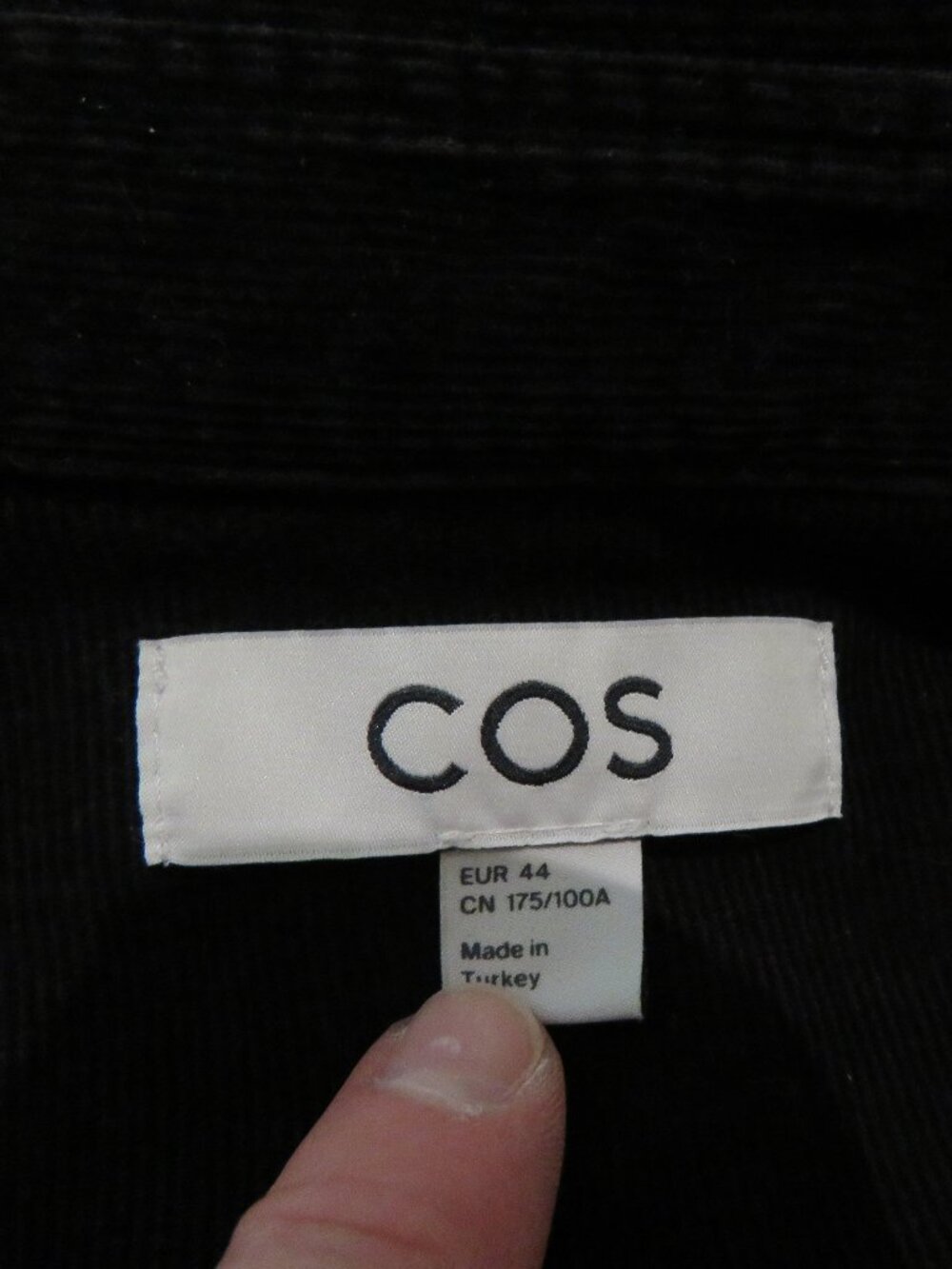 COS Corduroy Shirt Midi Dress Black US 12 Minimalist Quiet Luxury 90s Oversized - Picture 14 of 14
